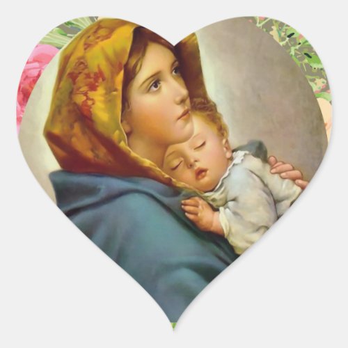 Madonna of the Streets Holy Mary Madonnina Heart Sticker