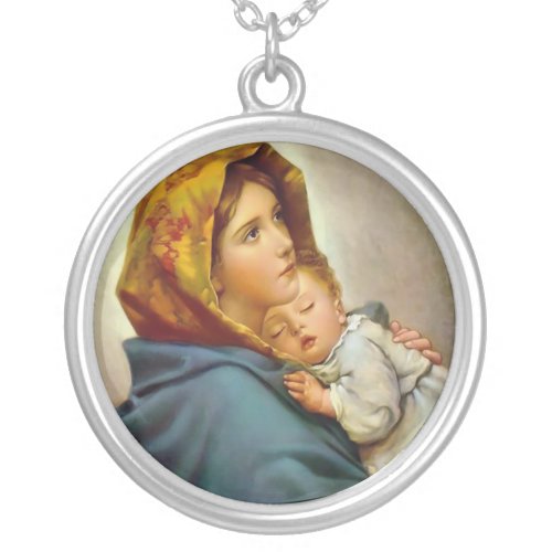 Madonna of the Streets Holy Mary Madonnina Silver Plated Necklace