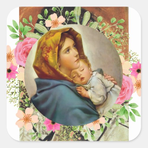 Madonna of the Streets Holy Mary Madonnina Square Sticker