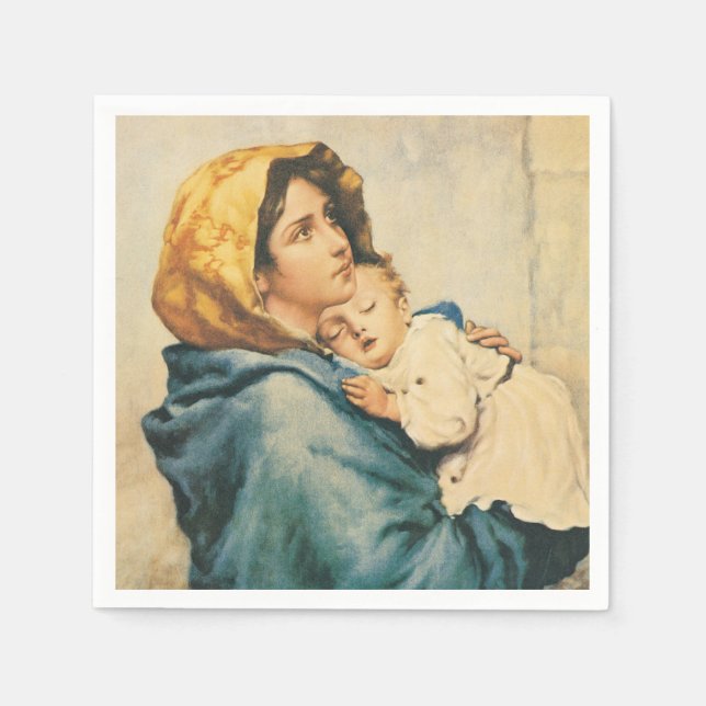 Madonna of the streets - Roberto Ferruzzi Napkins (Front)