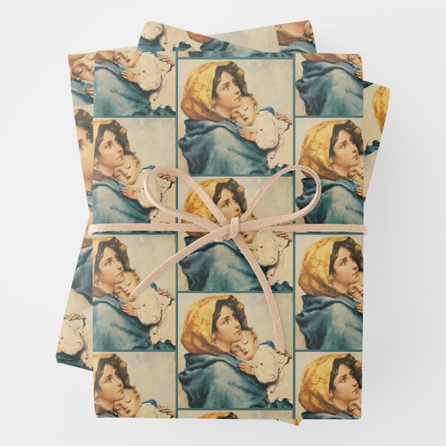 Madonna of the streets — Roberto Ferruzzi Wrapping Paper Sheets (In situ)