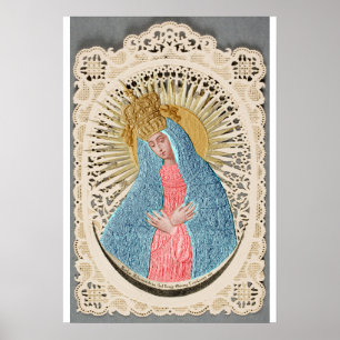 Madonna Queen of Heaven on Lace Poster