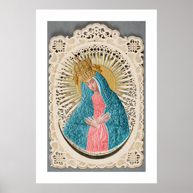 Madonna Queen of Heaven on Lace Poster (Front)