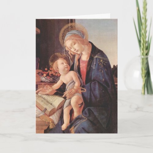 Madonna teaches the child Jesus Card