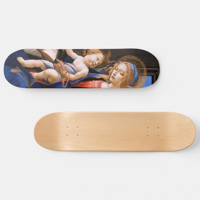 Madonna teaches the child Jesus Sandro Botticelli Skateboard Deck