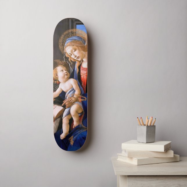 Madonna teaches the child Jesus Sandro Botticelli Skateboard Deck