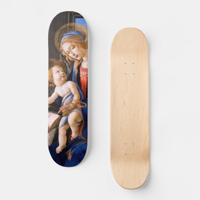 Madonna teaches the child Jesus Sandro Botticelli Skateboard Deck