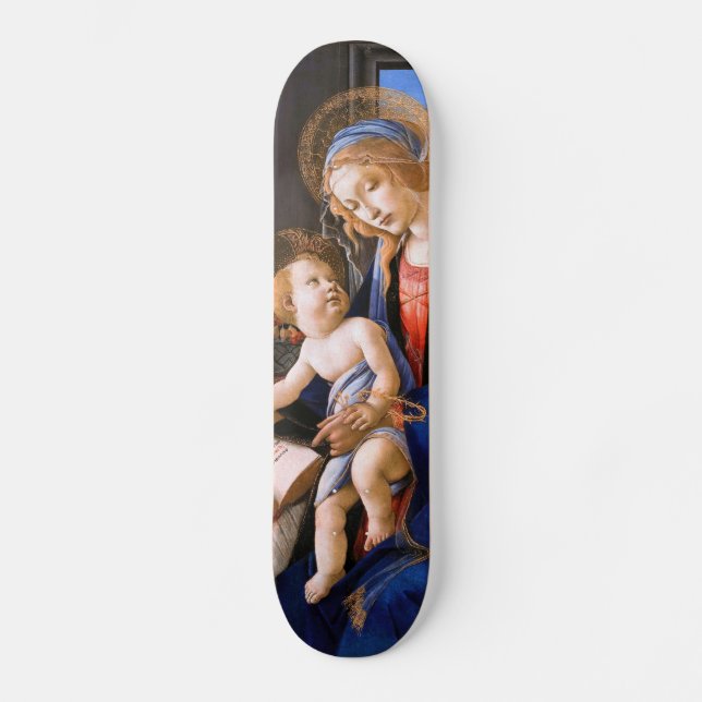 Madonna teaches the child Jesus Sandro Botticelli Skateboard Deck (Front)