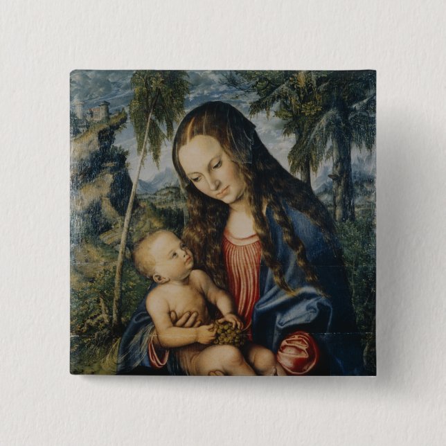 Madonna under the fir tree, c.1510 pinback button (Front)