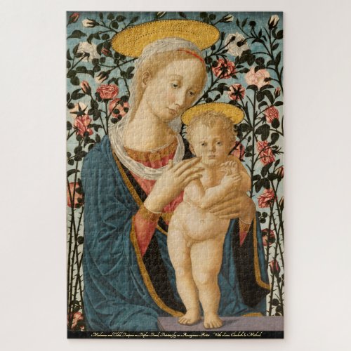 Madonna Virgin Mary Child Jesus Vintage Painting Jigsaw Puzzle