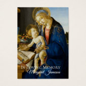 Madonna Virgin Mary Funeral Memorial Holy Card - (Front)