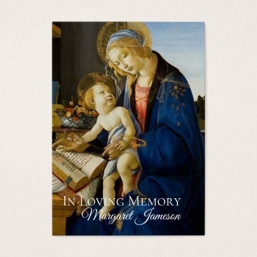 Madonna Virgin Mary Funeral Memorial Holy Card - (Front)