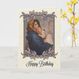 Madonna w/Child Birthday Card | Zazzle