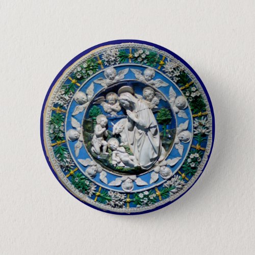 MADONNA WITH CHILD AND ANGELS PINBACK BUTTON