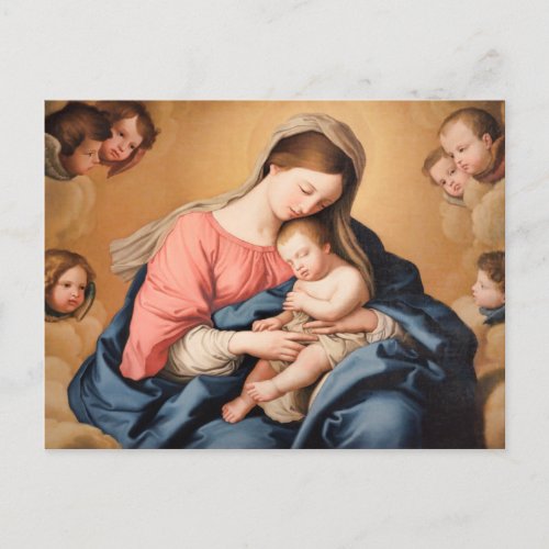 Madonna with Child and Angels Postcard