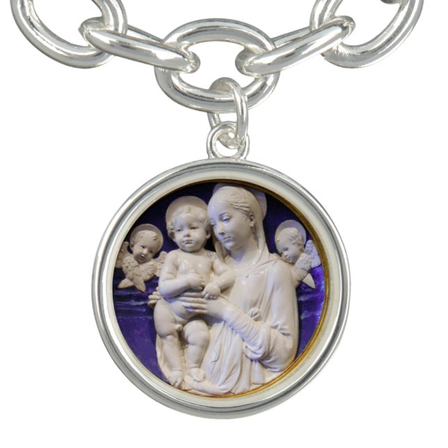 MADONNA WITH CHILD AND ANGELS Round Charm Bracelet (Design)