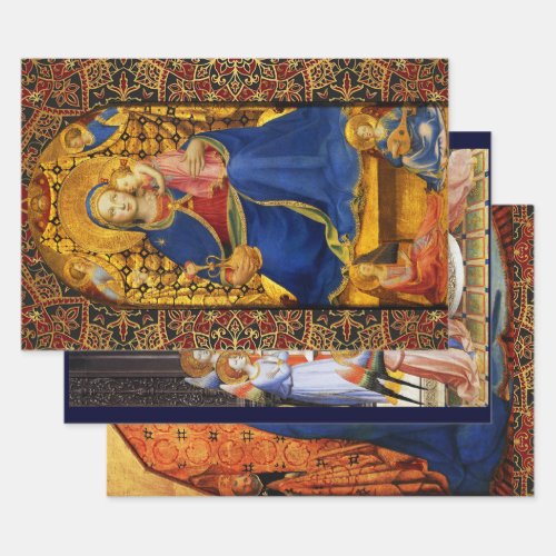 MADONNA WITH CHILD AND ANGELS SAINTS Fra Angelico Wrapping Paper Sheets