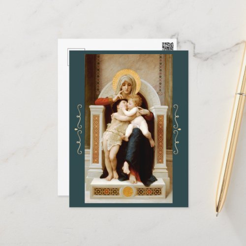 Madonna with child and John the Baptist  Postcard