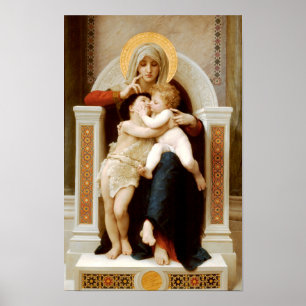 Madonna with child and John the Baptist Poster