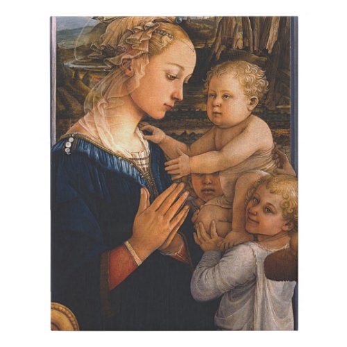 Madonna With Child And Two Angels By Filippo Lippi Faux Canvas Print