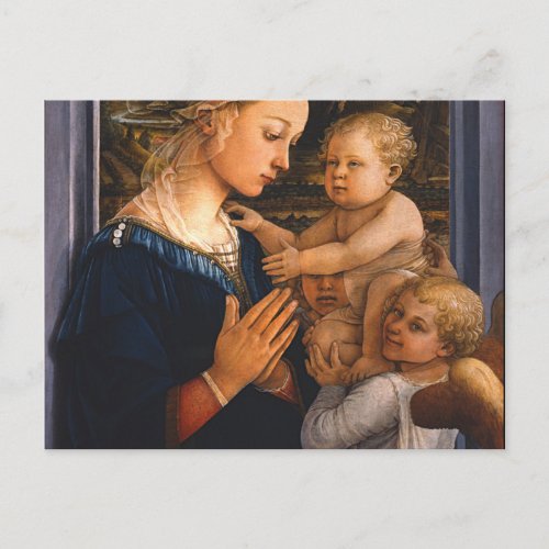 Madonna With Child And Two Angels By Filippo Lippi Postcard