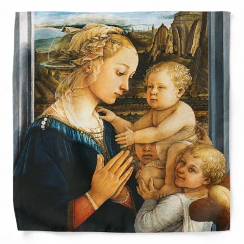 Madonna with child and two Angels Filippo Lippi Bandana