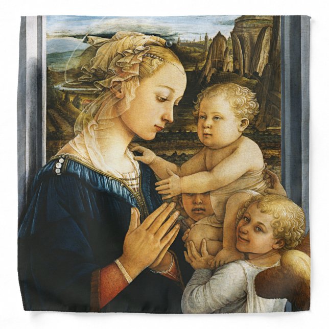 Madonna with child and two Angels, Filippo Lippi Bandana (Front)