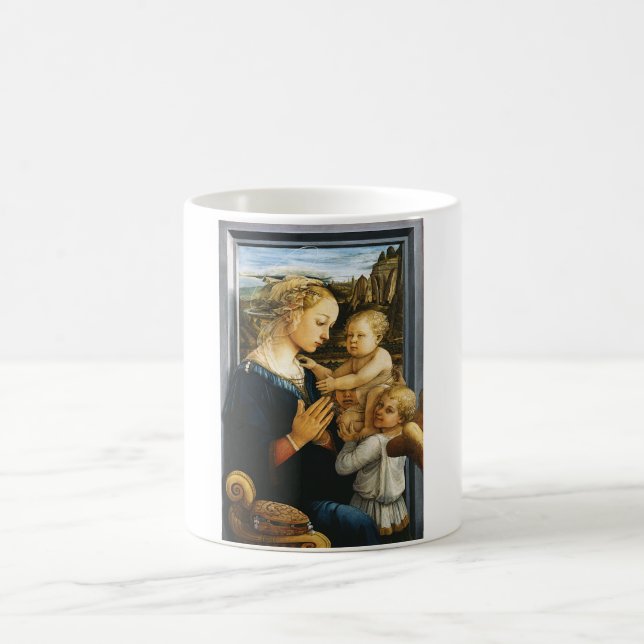 Madonna with child and two Angels, Filippo Lippi Coffee Mug (Center)