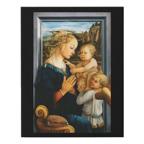 Madonna with child and two Angels Filippo Lippi Faux Canvas Print