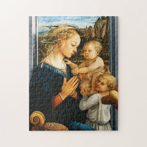 Madonna with child and two Angels Filippo Lippi Jigsaw Puzzle