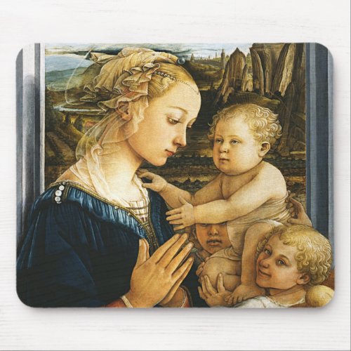 Madonna with child and two Angels Filippo Lippi Mouse Pad