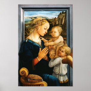 Madonna with child and two Angels, Filippo Lippi Poster