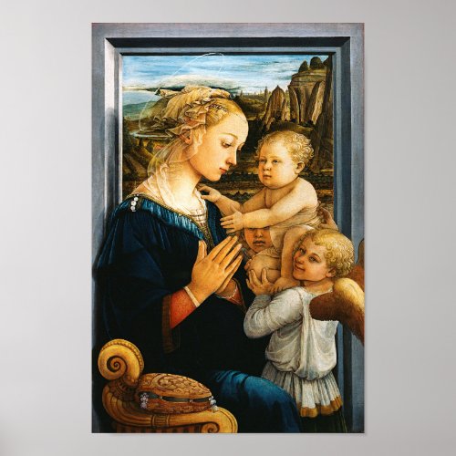Madonna with child and two Angels Filippo Lippi Poster