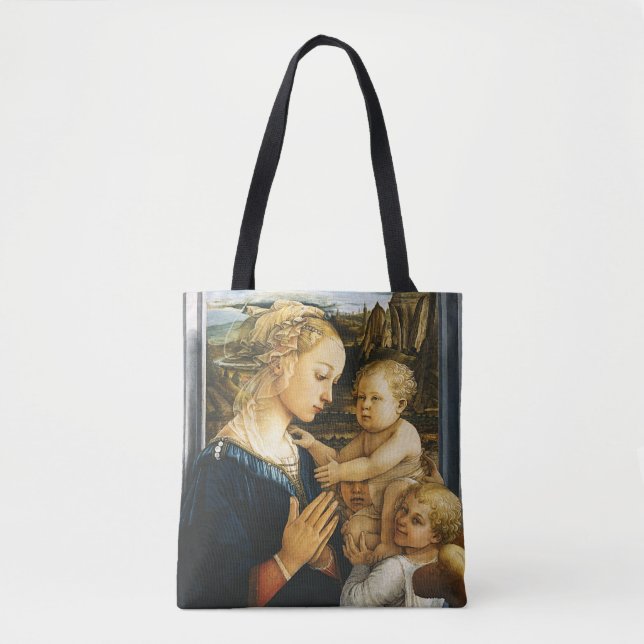 Madonna with child and two Angels, Filippo Lippi Tote Bag (Front)