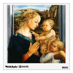 Madonna with child and two Angels, Filippo Lippi Wall Decal