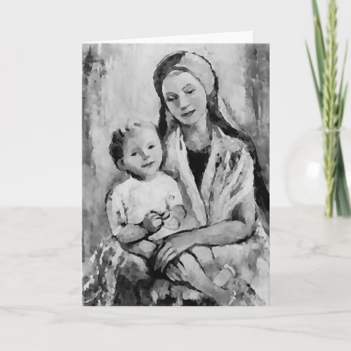 Madonna with Child _ Christian greeting card