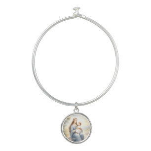 Madonna with Child Jesus Bangle Bracelet