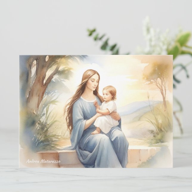 Madonna with Child Jesus Holiday Card (Standing Front)