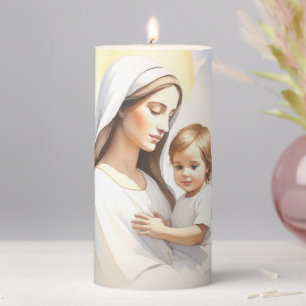 Madonna with Child Jesus Pillar Candle