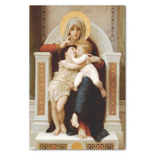 Madonna with child  John the Baptist Bouguereau Tissue Paper