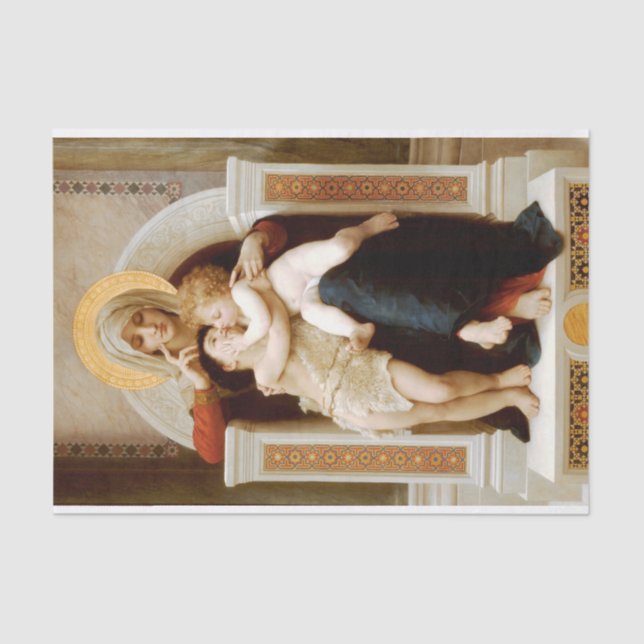 Madonna with child & John the Baptist, Bouguereau Tissue Paper (Front)