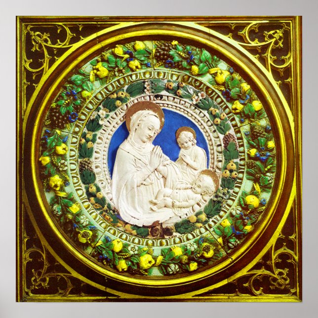 MADONNA WITH CHILD RENAISSANCE FLORAL CROWN POSTER (Front)