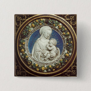MADONNA WITH CHILD, round Pinback Button