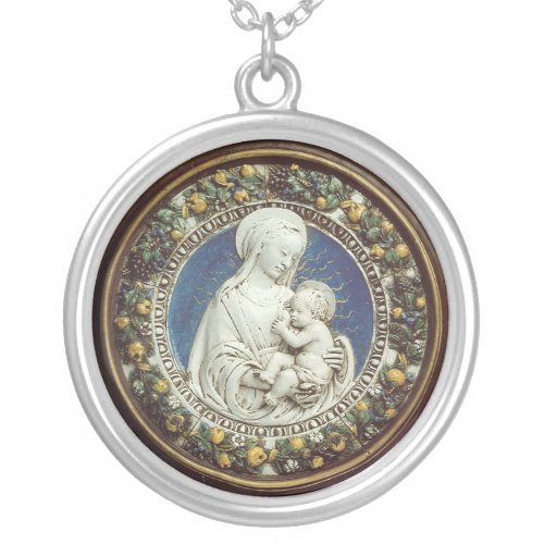 MADONNA WITH CHILD SILVER PLATED NECKLACE