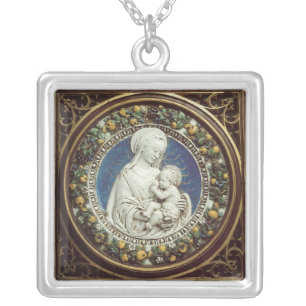MADONNA WITH CHILD SILVER PLATED NECKLACE