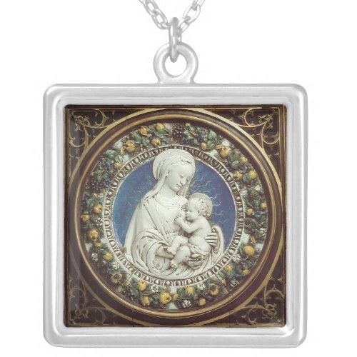 MADONNA WITH CHILD SILVER PLATED NECKLACE