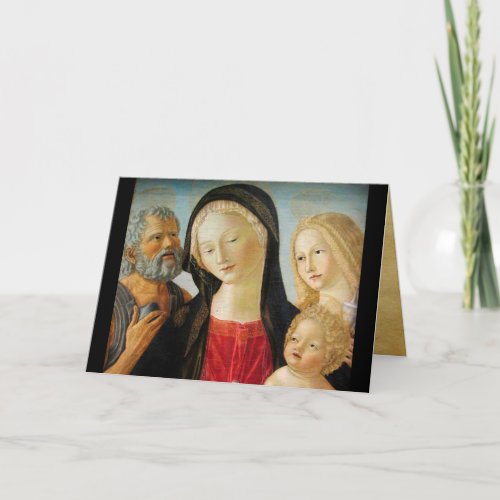 Madonna with Child St Jerome and Mary Magdalene Holiday Card