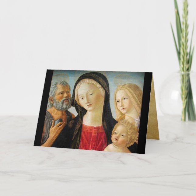 Madonna with Child, St Jerome and Mary Magdalene Holiday Card (Front)