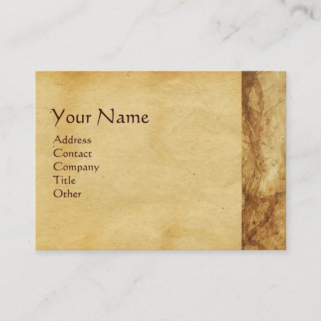 MADONNA WITH CHILD ,WHITE LILIES ANTIQUE PARCHMENT BUSINESS CARD (Front)