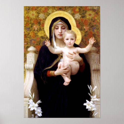 Madonna with child  William_Adolphe Bouguereau Poster